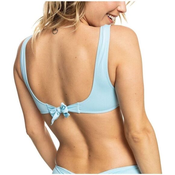 Roxy ERJX304598 Sz M Cool Blue Beach Classics Elongated Triangle Bikini Top $40 - Picture 8 of 8